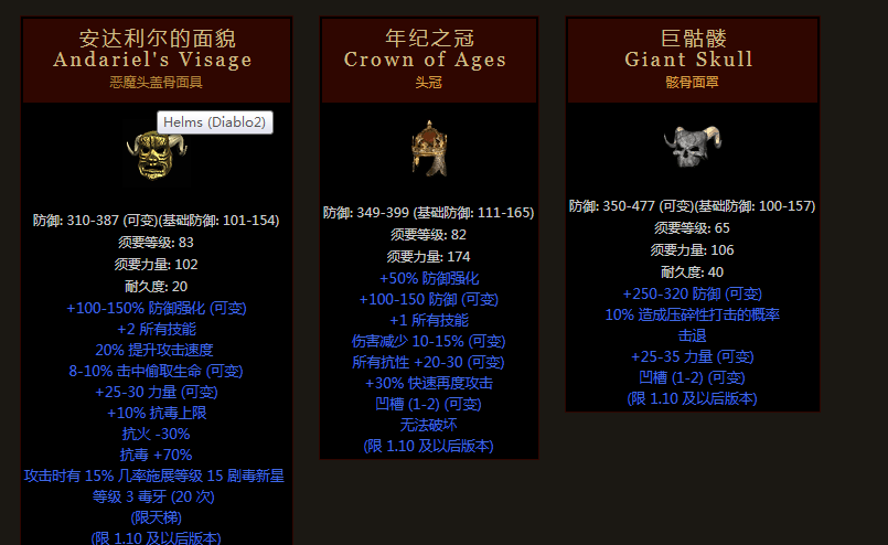 暗黑2军帽（暗金头盔介绍）  第6张