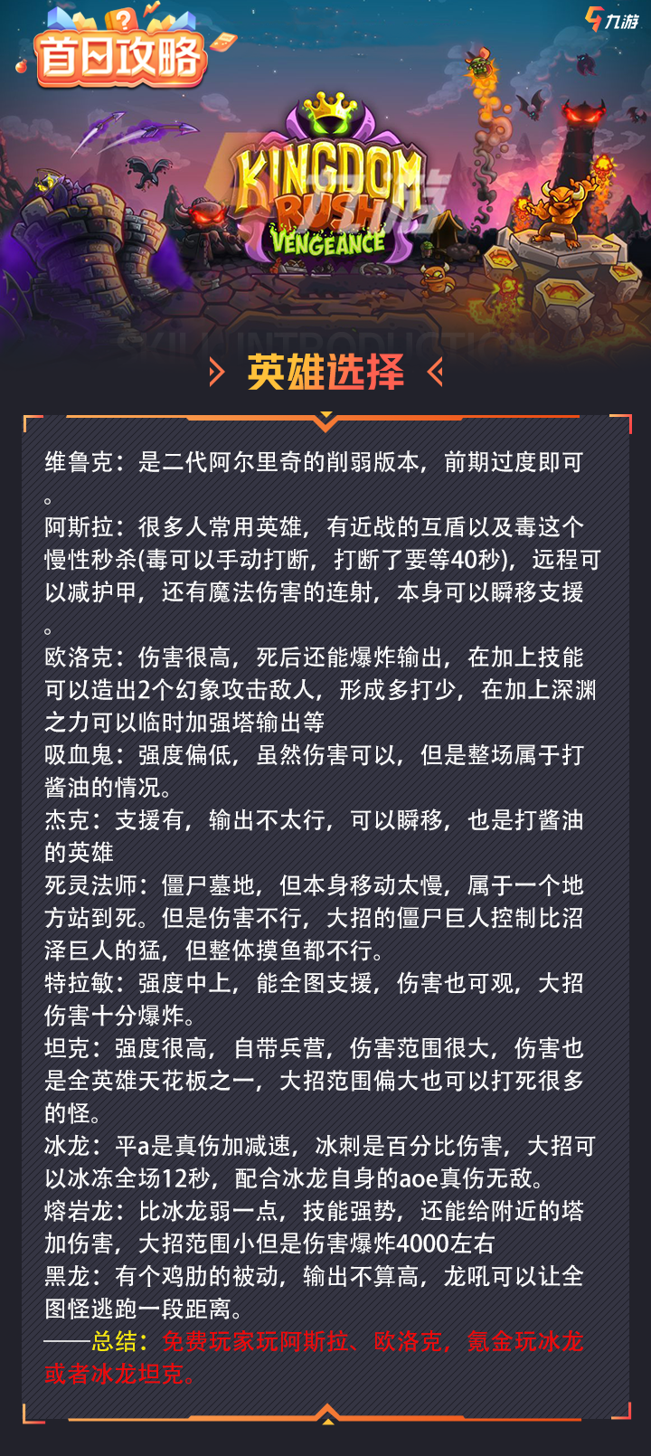 王国保卫战4英雄怎么选择（王国保卫战复仇游戏英雄选择攻略）--第1张