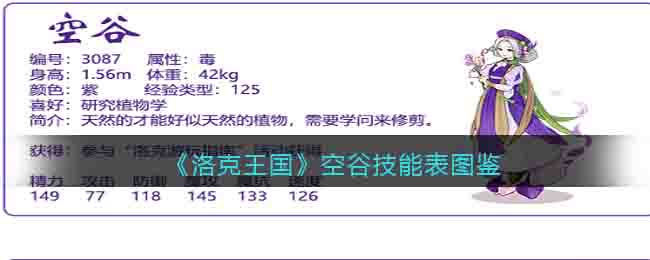 《洛克王国》空谷技能表图鉴