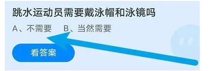 跳水运动员需要戴泳帽和泳镜吗